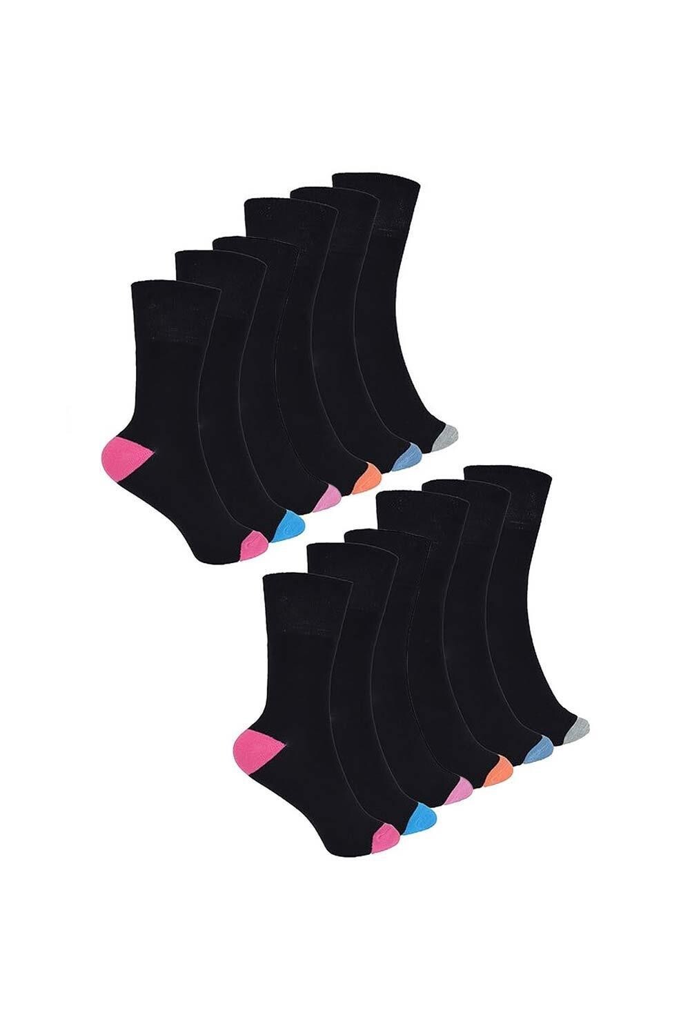 

12 пар мягких дышащих носков с мягкой подкладкой из бамбука Sock Snob, мультиколор