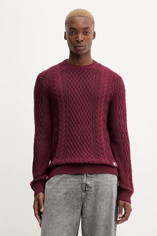 

Хлопковый свитер Tommy Jeans, бордовый