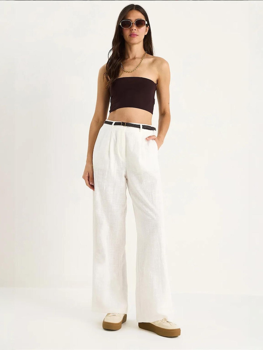 

Свободные брюки со складками спереди Bianco Lucci, белый