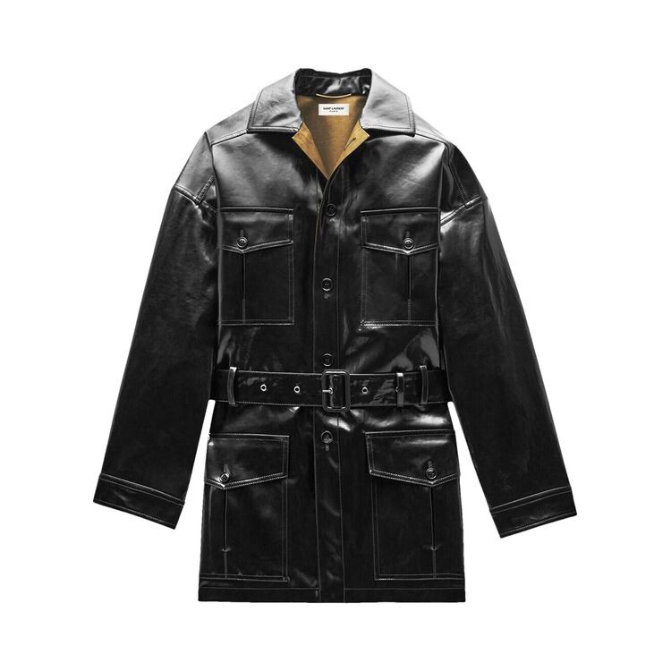 

Куртка Saint Laurent Saharienne Jacket Black/Khaki, черный