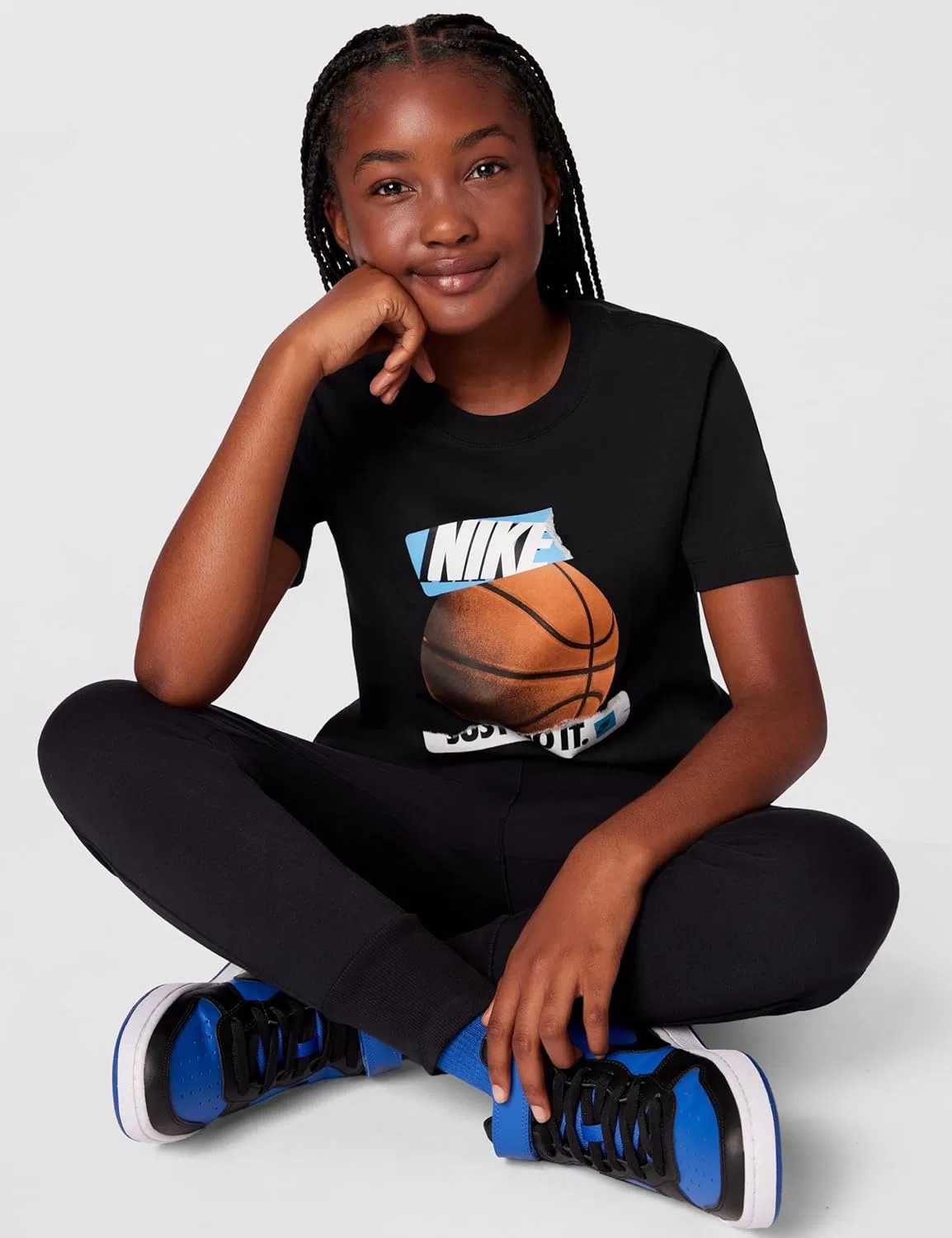 Футболка баскетбольная Nike Sportswear Club Just Do It, черный — фото 4