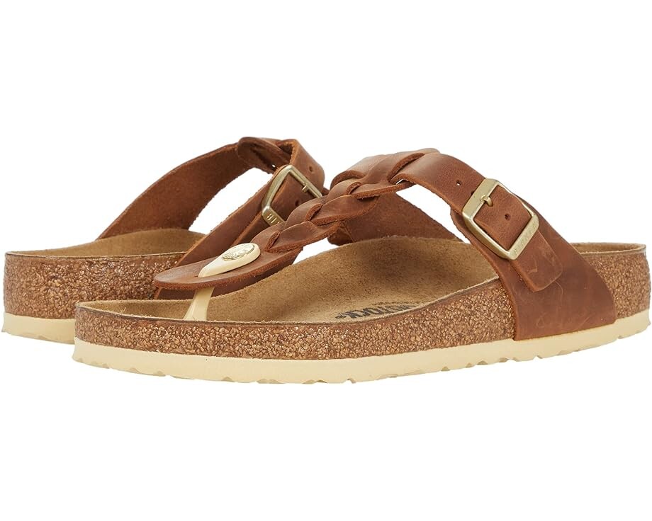 

Сандалии Birkenstock Gizeh Braided - Oiled Leather, цвет Cognac Oiled Leather