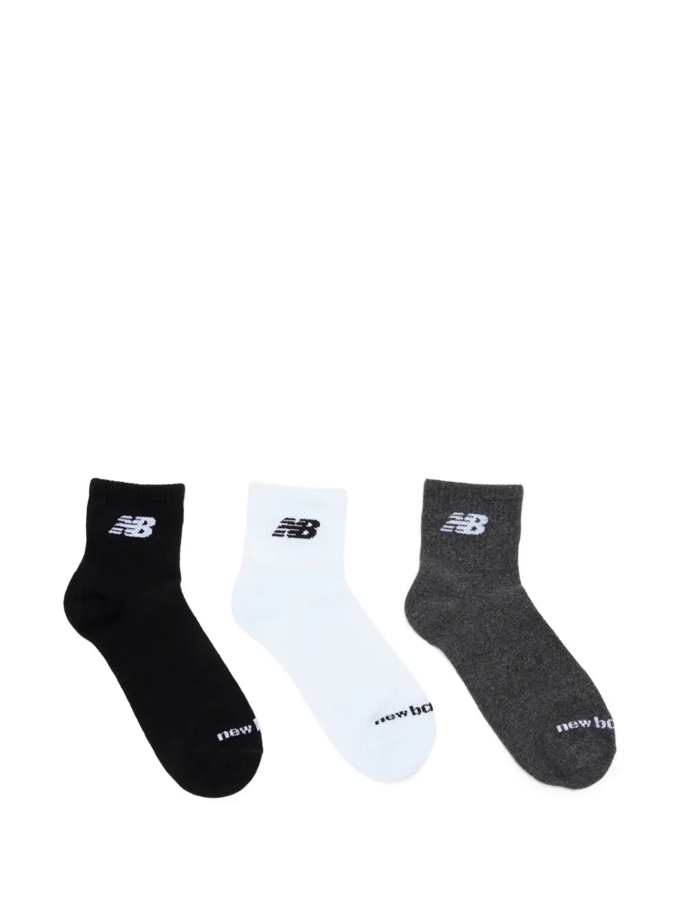 Ребристые носки с логотипом (комплект из трех штук) New Balance Kids, белый