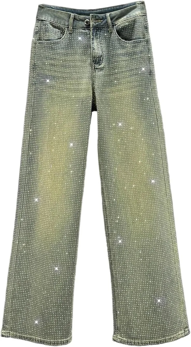 

Женские джинсы Diamond Denim прямого кроя осень высокая посадка свободные