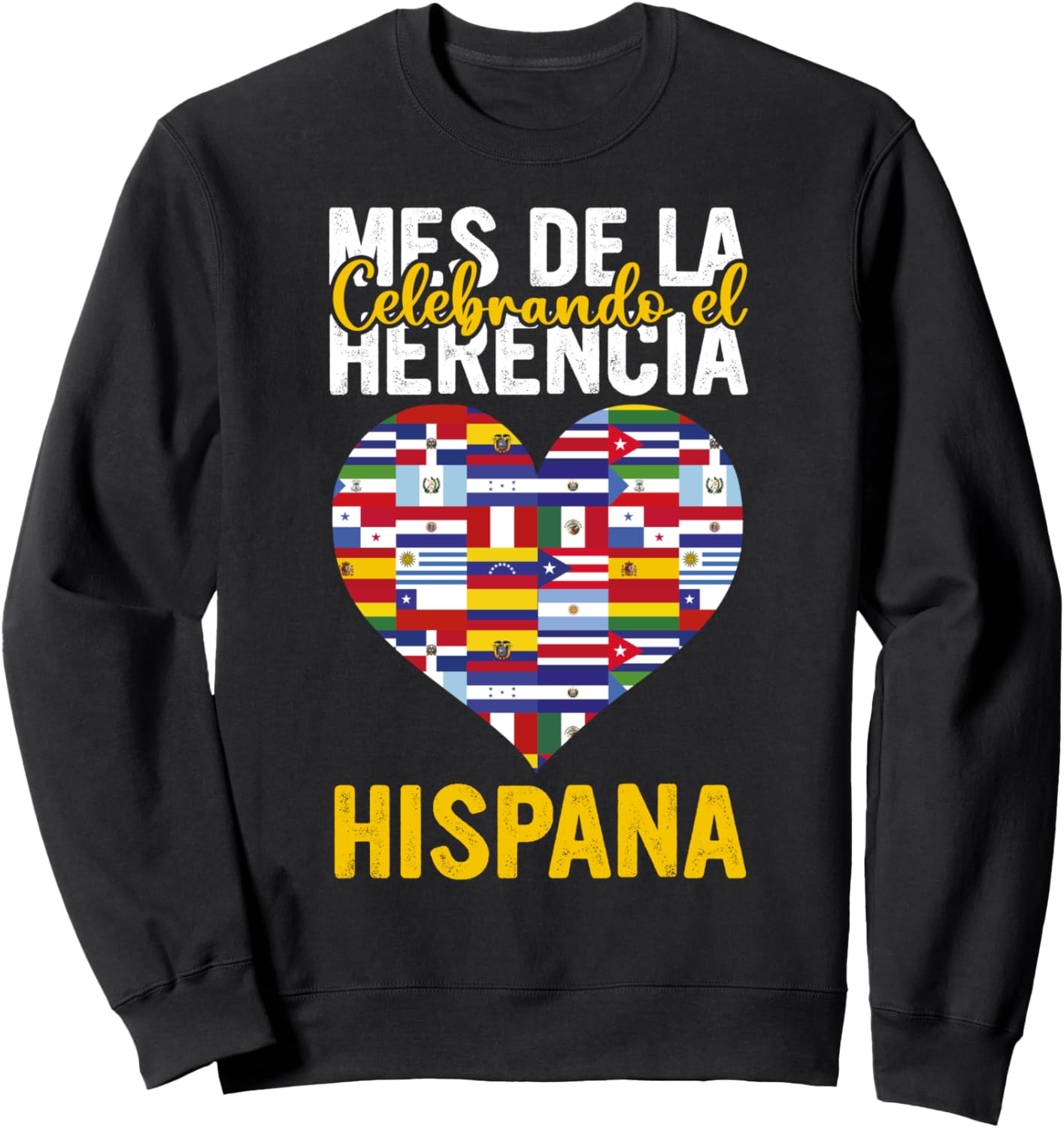 

Месяц латиноамериканского наследия Corazon Mez de la Herencia Толстовка Hispana Hispanic Heritage Month For Love, черный