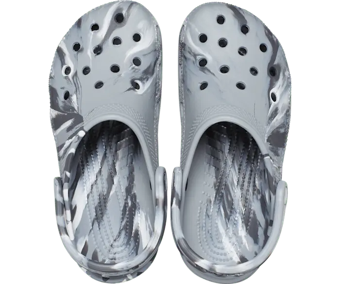 Классические мраморные сабо Crocs женские, цвет Light Grey / Multi — фото 3