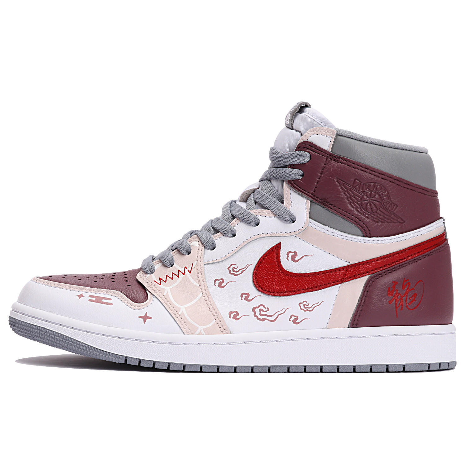 

Jordan Air Jordan 1 Vintage Баскетбольные кроссовки унисекс, Grey/Red