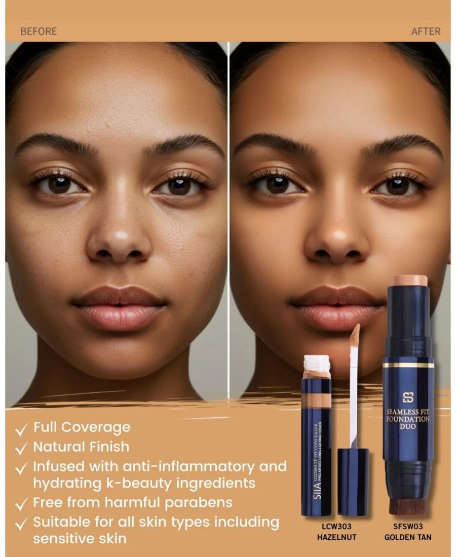 Набор из 5 предметов "Идеальная база" SIIA Cosmetics, Hazelnut — фото 4