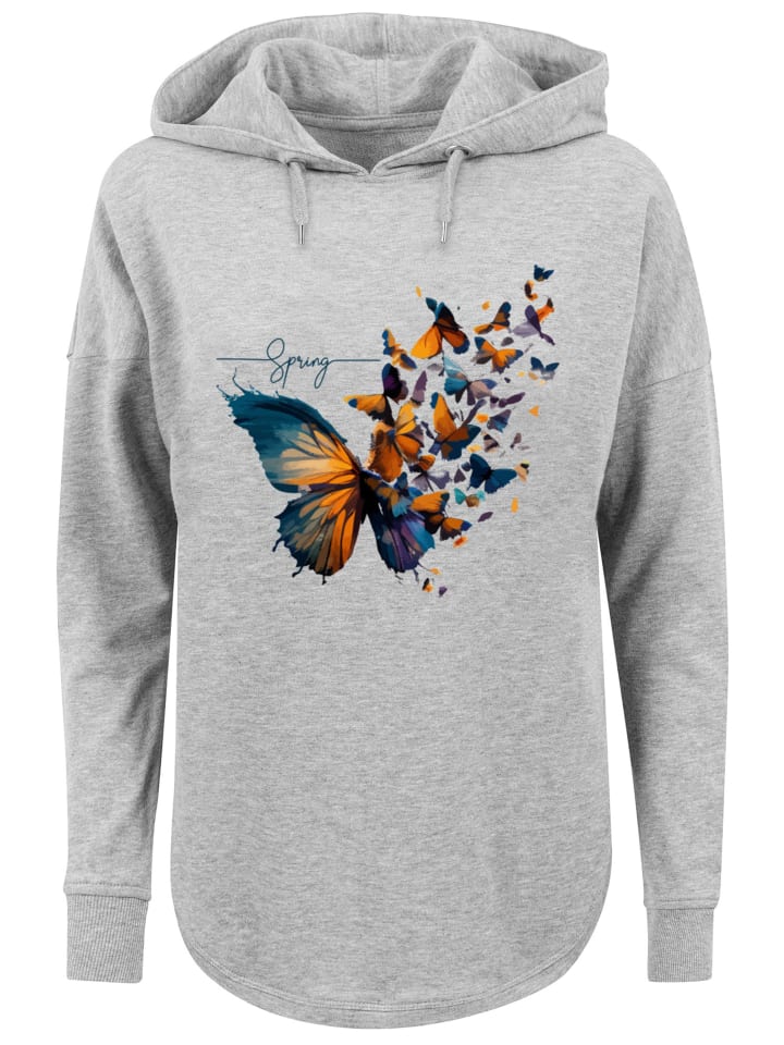 

F4NT4STIC Худи оверсайз с бабочками, весенняя модель, серого цвета