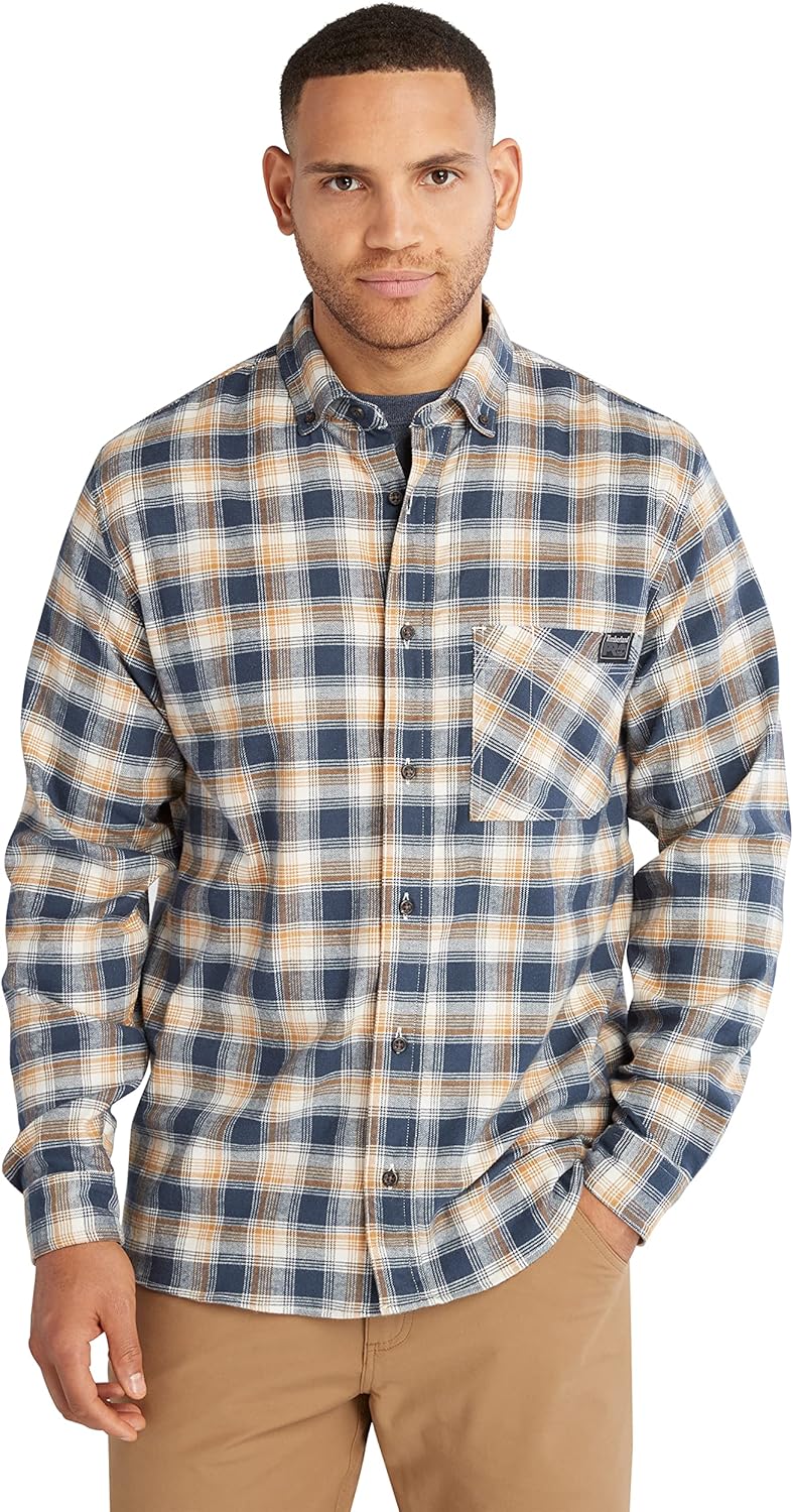 

Timberland PRO Unisex-Adult Woodfort легкая фланелевая рубашка с длинным рукавом Flex, Wheat Boot Yd