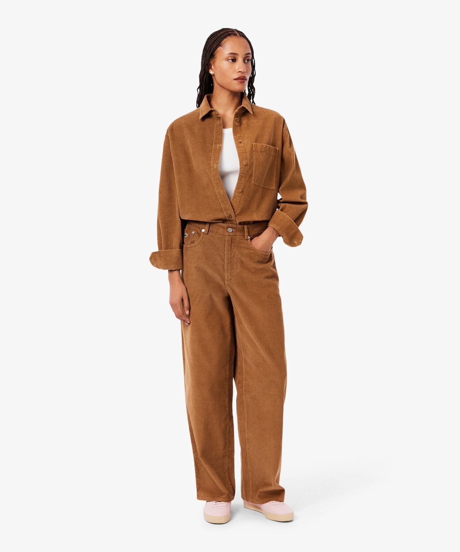 Брюки вельветовые LACOSTE Camel — фото 2