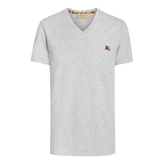 

Футболка men's v neck knit pullover short sleeve gray Burberry, серый