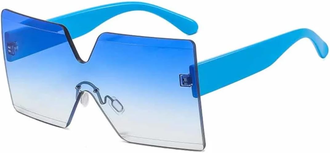 

Панк-очки большого размера для женщин и мужчин, роскошные хипстерские очки для путешествий, спорта на открытом воздухе, вождения, защита от УФ-излучения UV400 TKKTLLT, Blue Gradient Blue