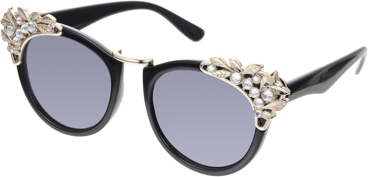 

Солнцезащитные очки GALPADA «Кошачий глаз» со стразами для женщин, ретро-стиль, защита от солнца, стильные очки для активного отдыха с линзами, блокирующими УФ-излучение, для вечеринок и пляжа, Black