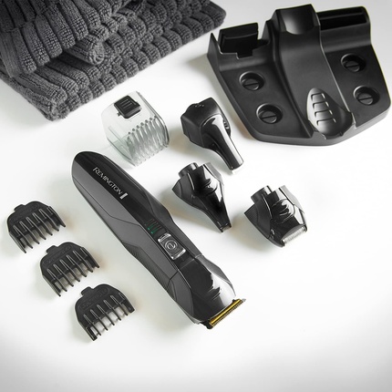 Набор для бритья All-in-One Grooming Kit Beard Trimmer Stainless Steel Blades 4 Attachments Hair Clipper Nose & Ear Trimmer Mini Foil Shaver 3 Combs 40-Minute Run Time Cordless PG6020 — фото 2