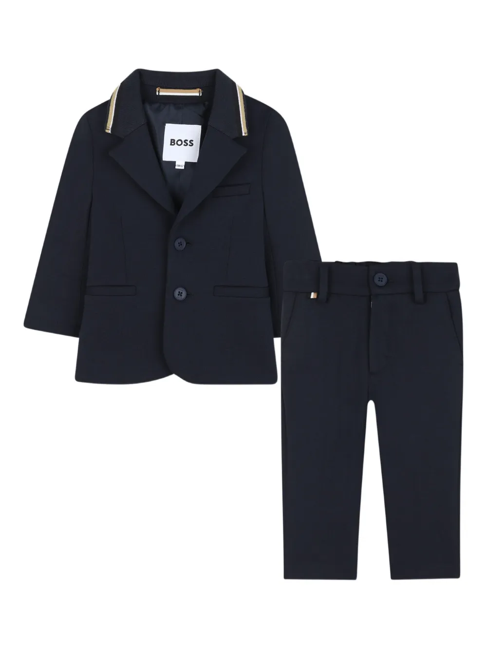 

Комплект из топа и брюк с контрастной отделкой BOSS Kidswear, синий