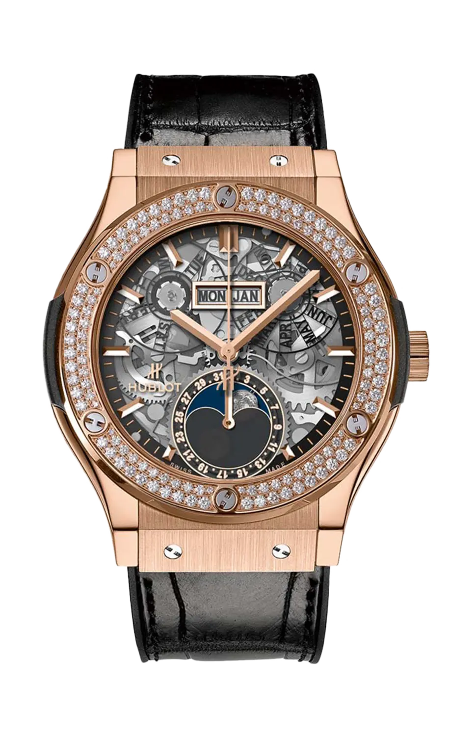 

Часы king gold diamonds moon phase Hublot