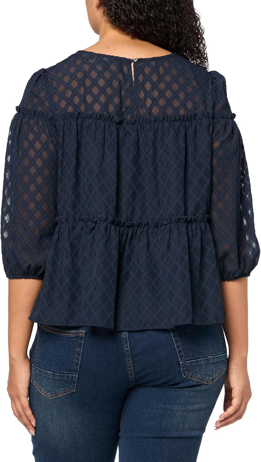 

Женский спортивный топ Tommy Hilfiger с V-образным вырезом и короткими рукавами, оборками и поп-оверами, Sky Captain