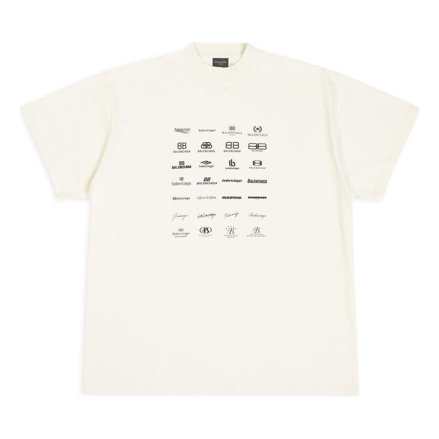 

Футболка Balenciaga Archives Logos T-Shirt Oversized 'White', белый