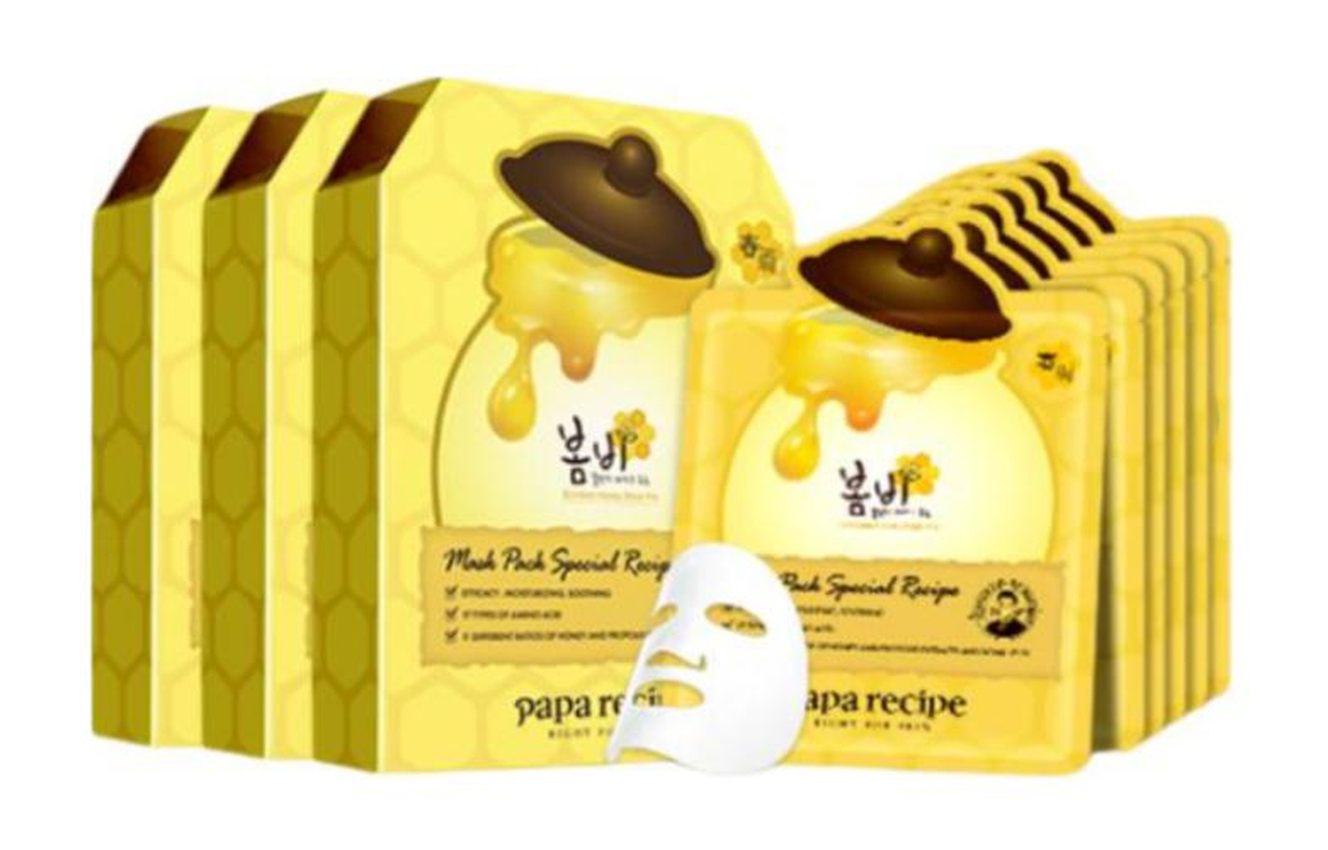 

Papa Recipe 3 желтовая медовая маска для лица успокаивающая увлажняющая 10 шт/коробка