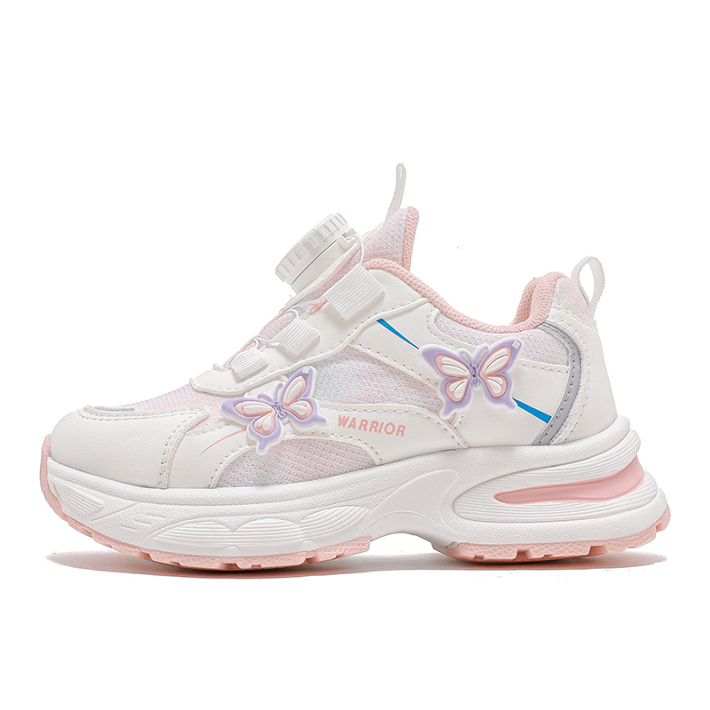 

WARRIOR Скользостойкие противоударные легкие амортизирующие низкие беговые кроссовки white pink детские