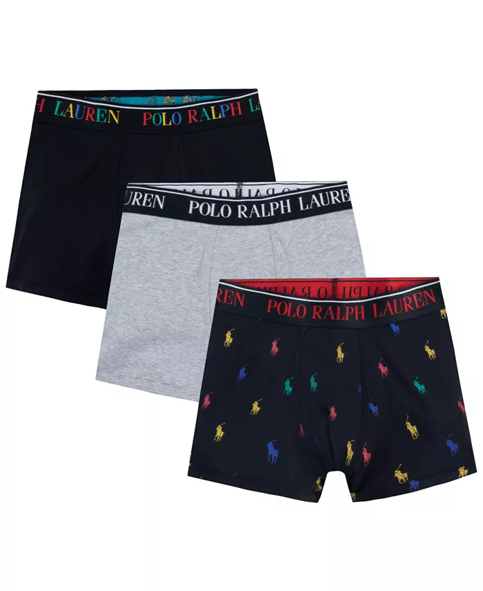 

Боксеры из хлопка с эластаном для мальчиков, 3 шт Polo Ralph Lauren, черный