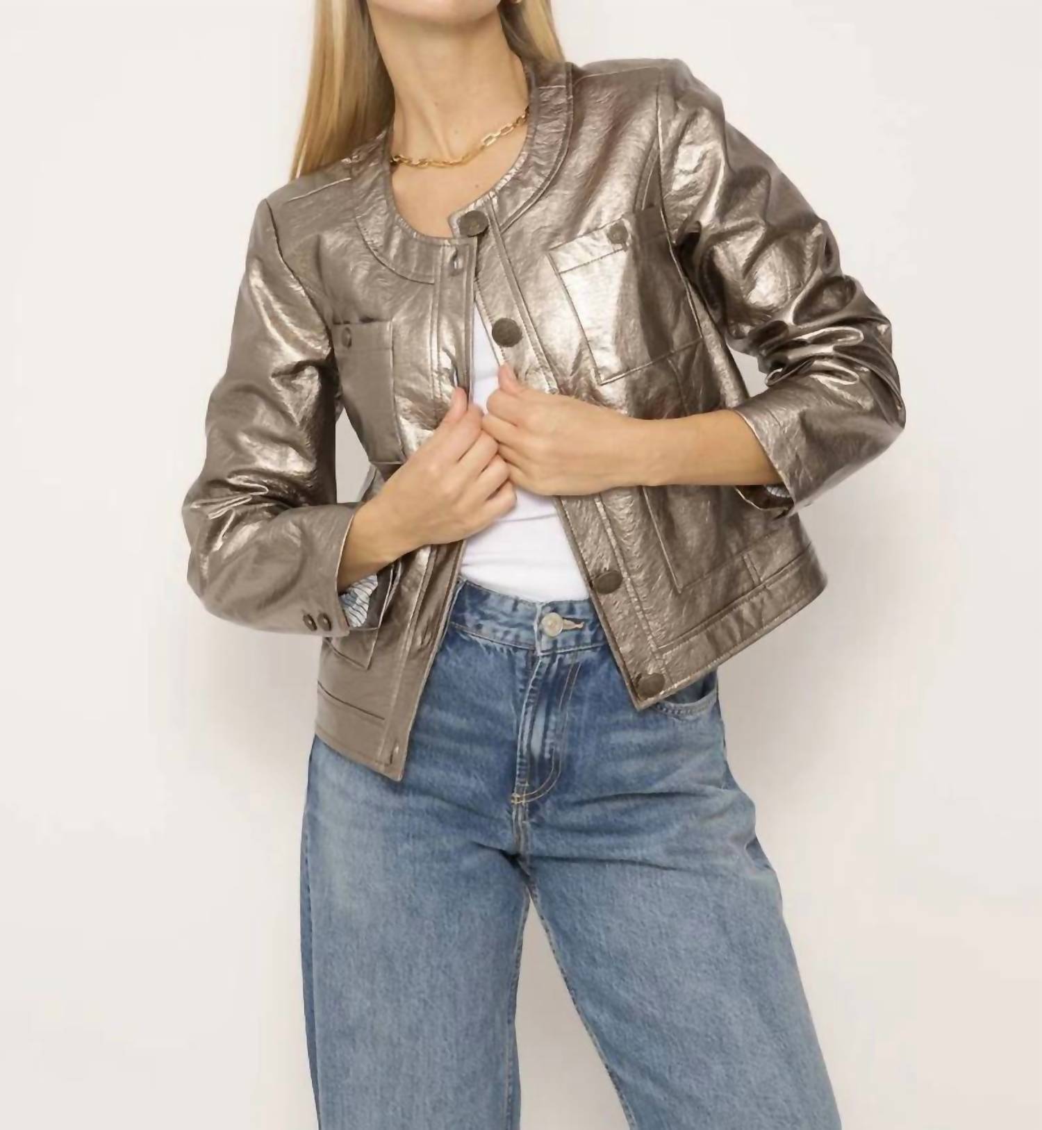 

Куртка Arden Vegan Lady в серебристом цвете Central Park West, серебряный