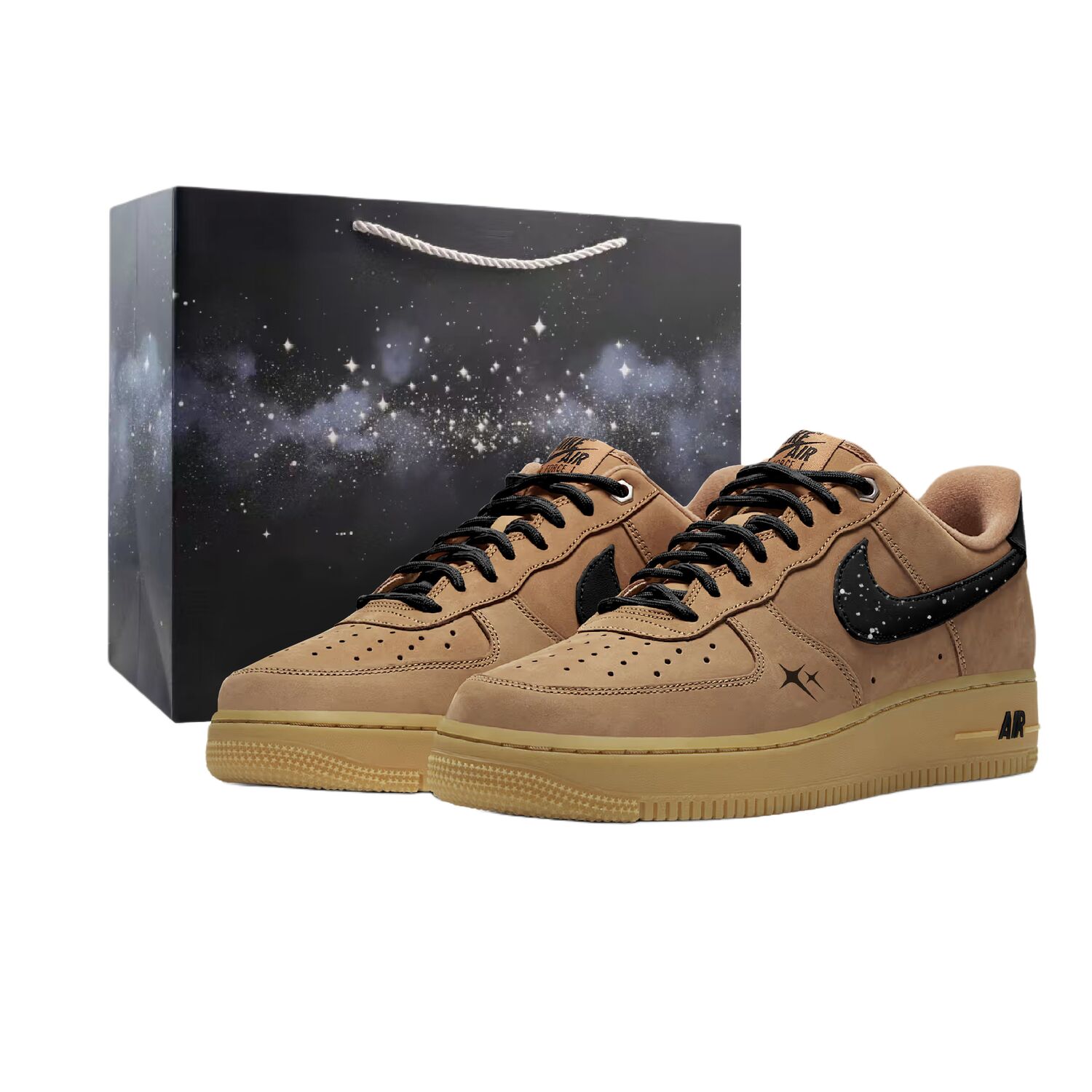 

Nike Кроссовки для скейтбординга Air Force 1 Starlight Wander Waterproof Cushioning Abrasion Resistant low top мужские brown