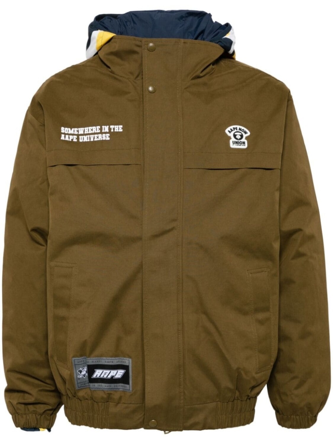 

Пуховик с нашивкой-логотипом AAPE BY *A BATHING APE, желтый