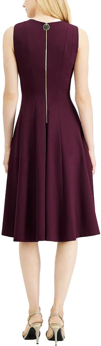 Женское платье без рукавов Calvin Klein Scuba Crepe с V-образным вырезом, Azul — фото 2