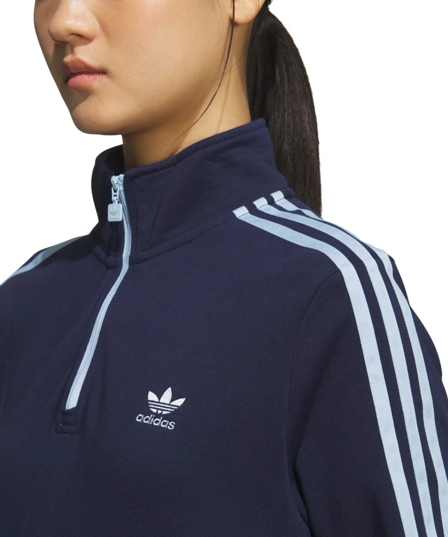 Укороченная толстовка adidas с молнией до середины груди / Adidas Crop Half-Zip Sweatshirt — фото 3