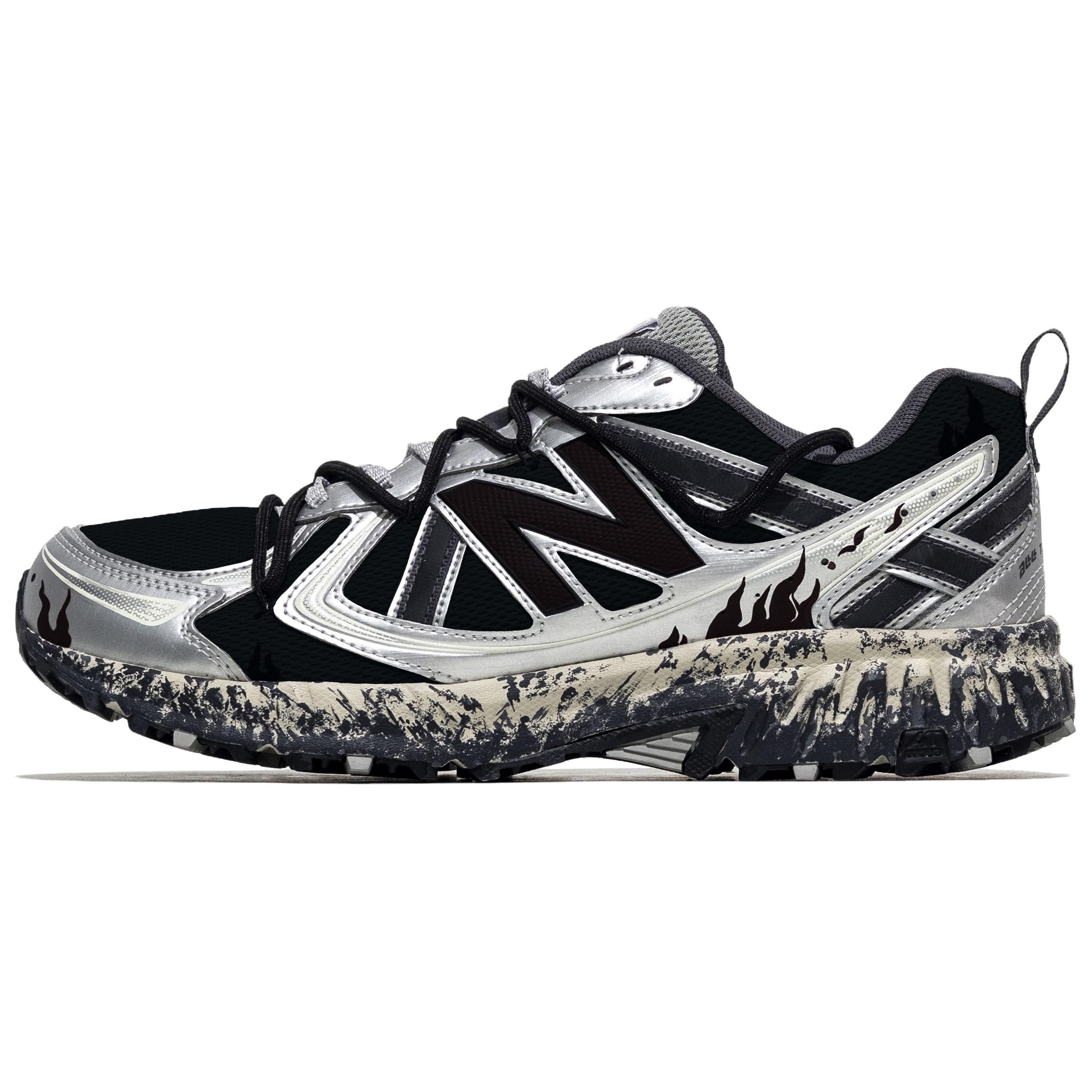 

New Balance NB 410 V5 устойчивые к истиранию низкие трейловые беговые городские повседневные кроссовки unisex black silver