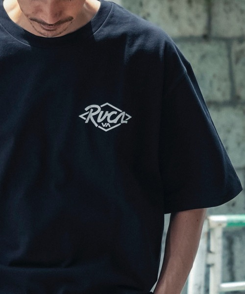 

Мужская футболка с коротким рукавом, принт логотипа на спине RVCA, черный