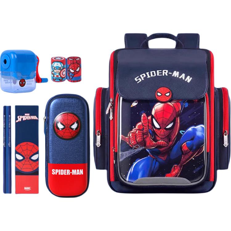 

Disney Полиэстеровая модная разгрузочная книжная сумка для маленьких детей синий красный, Cool Spider-Man+Small Stationery