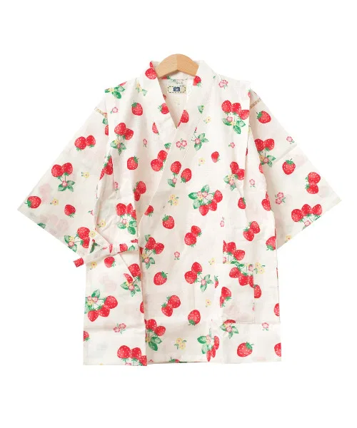 Детский костюм-кимоно Jinbei с рисунком, 100% хлопок, белый