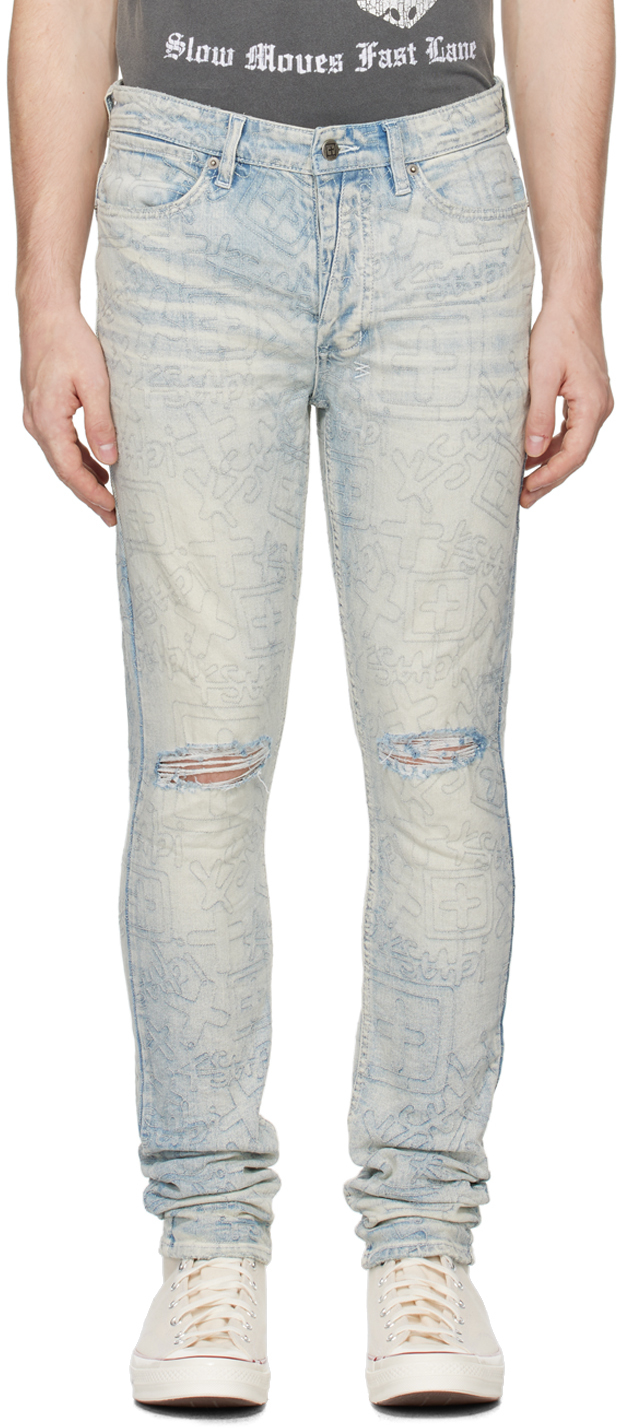 

Синие джинсы Van Winkle Stencil Legacy Ksubi