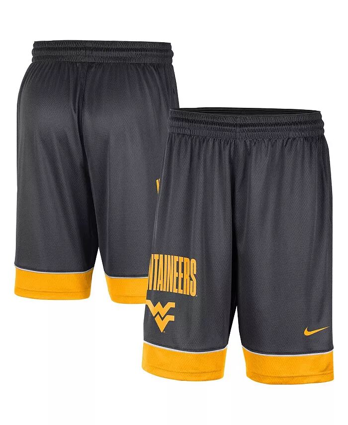 

Мужские шорты West Virginia Mountaineers Fast Break цвета уголь и золота Nike