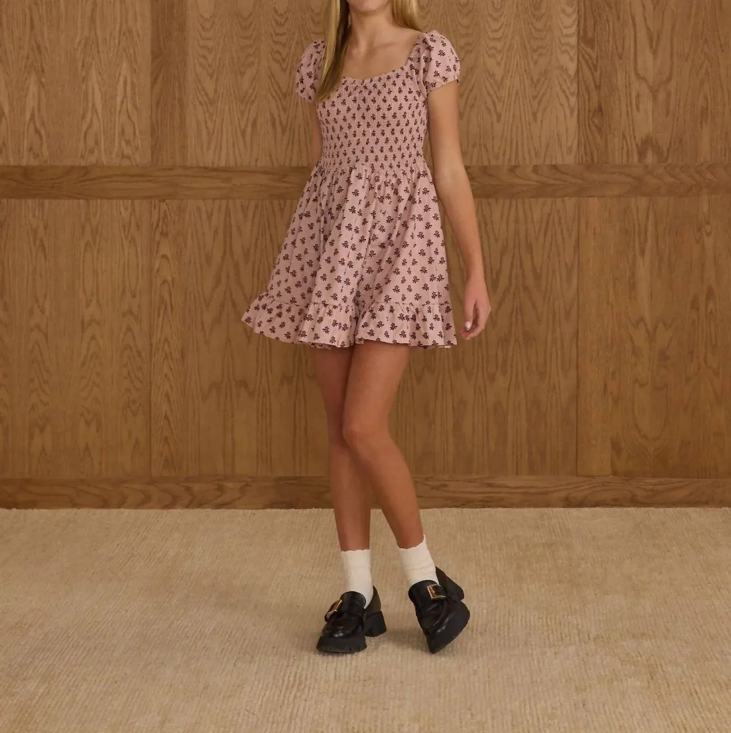 Rylee + Cru Платье Fleur Stella нежно-розового цвета — фото 2