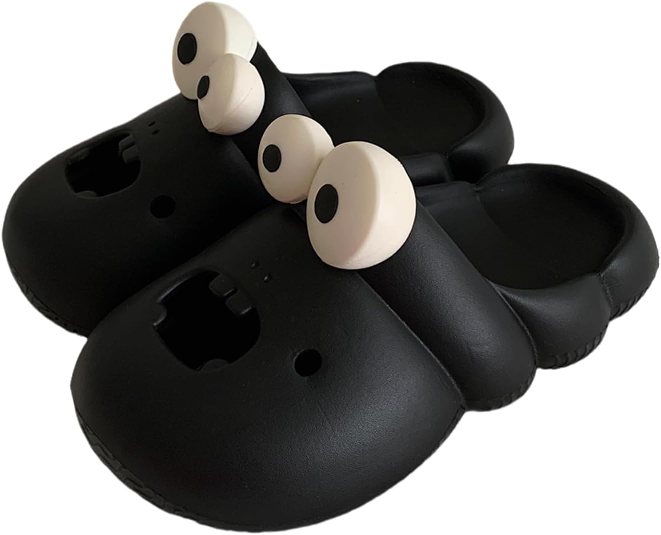 

SHIGUDE Забавные сланцы с животными, мультяшные домашние тапочки для женщин и мужчин, пляжные сланцы «Облако», черный