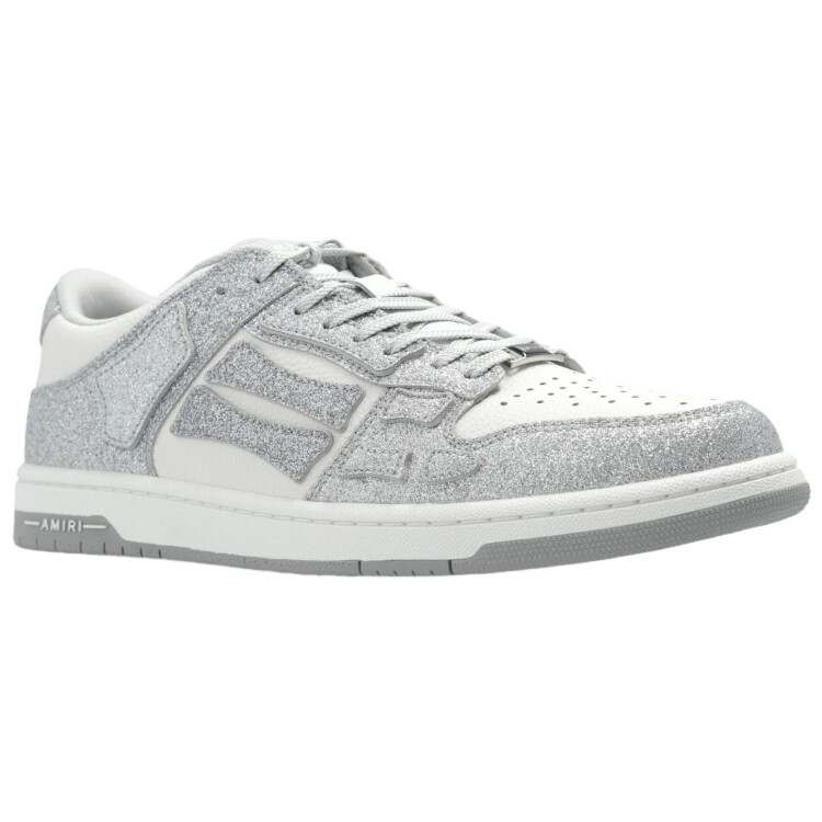 Кроссовки AMIRI Skel Top Glitter Panelled Sneakers, серый/белый — фото 4