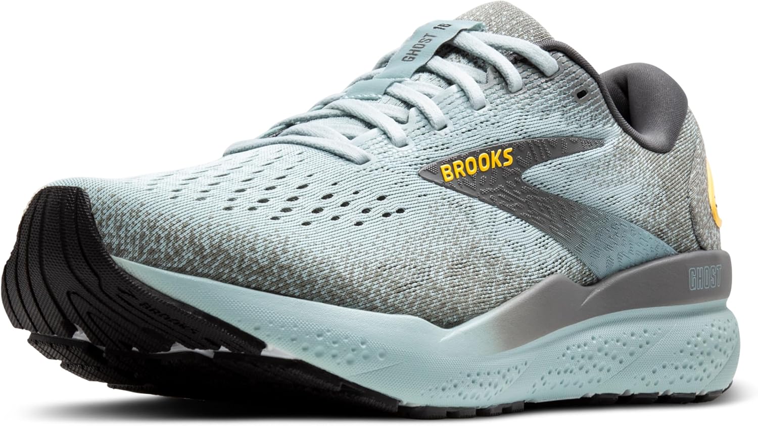 

Мужские нейтральные беговые кроссовки Brooks Ghost 16, серый/золотой