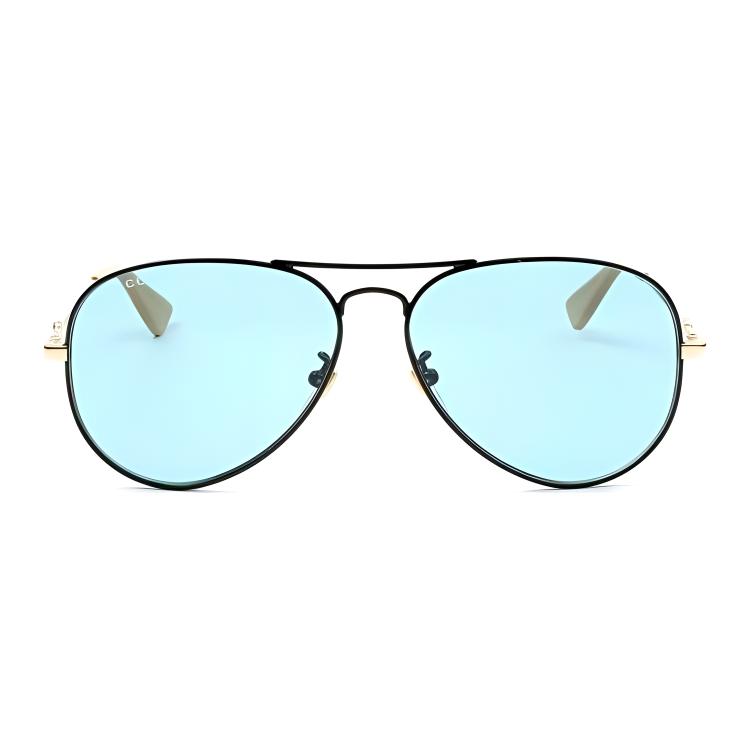 

GUCCI Металлические авиаторские солнцезащитные очки мужские черные, Black