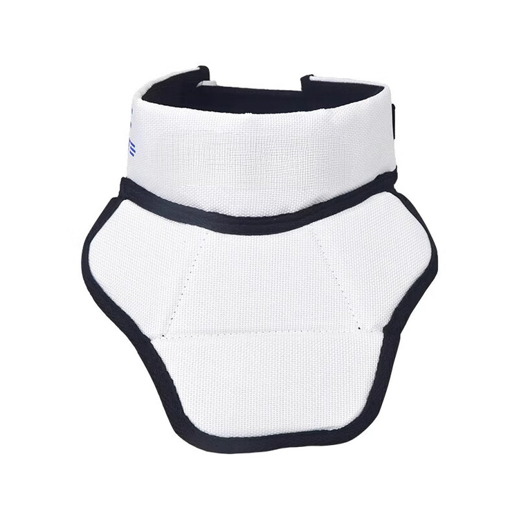 

He Jiagong 2025 Детский защитный воротник для хоккея, регулируемый универсальный размер, белый с синим логотипом и маской