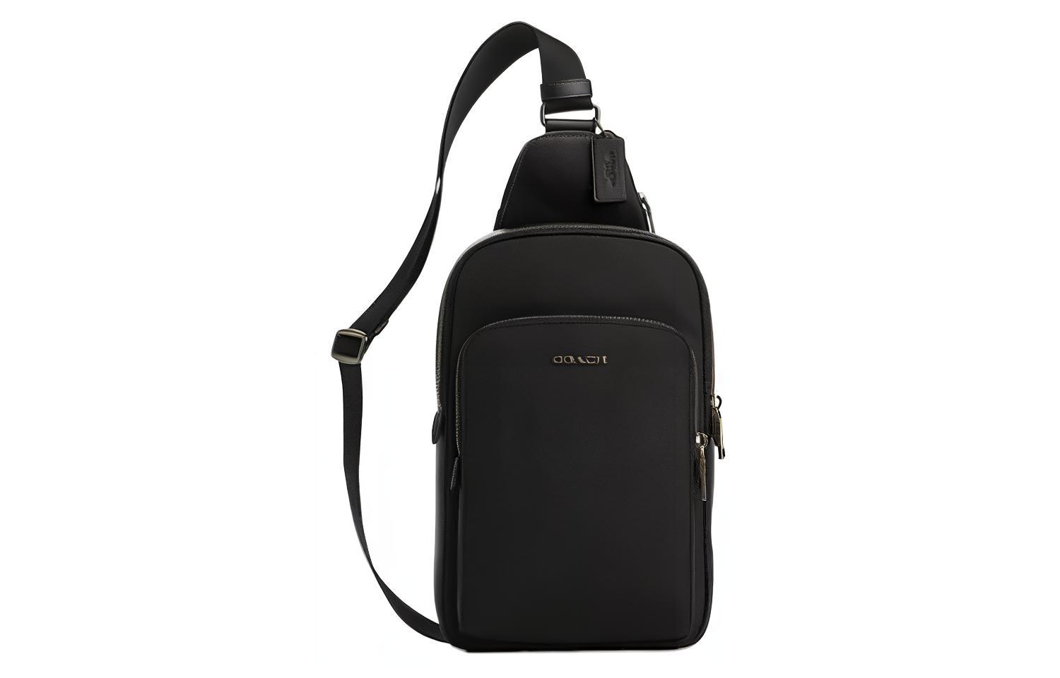 

COACH Элана Гладкая телячья кожа мужская черная сумка через плечо