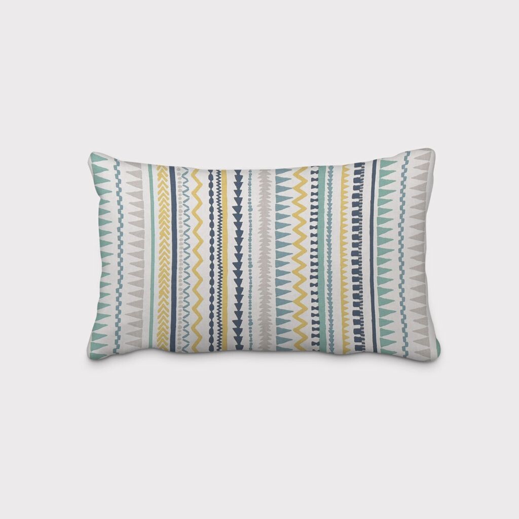 

КРАСИВАЯ ЖИЗНЬ. Чехол на подушку в полоску в этническом стиле Инка белый серый синий желтый размер 60х80см (ВхШ) размер 60х80см (ВхШ) Schöner-Leben