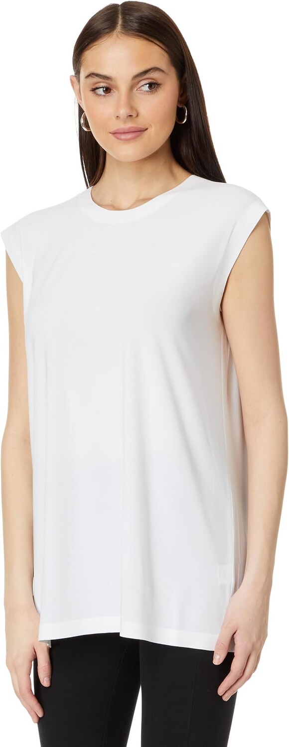 

Топ Norma Kamali SLEEVELESS BOYFRIEND CREWNECK TOP, цвет Snow White