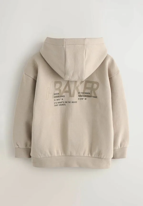 Толстовка свободного кроя на молнии с графическим принтом Baker By Ted Baker, Stone — фото 2