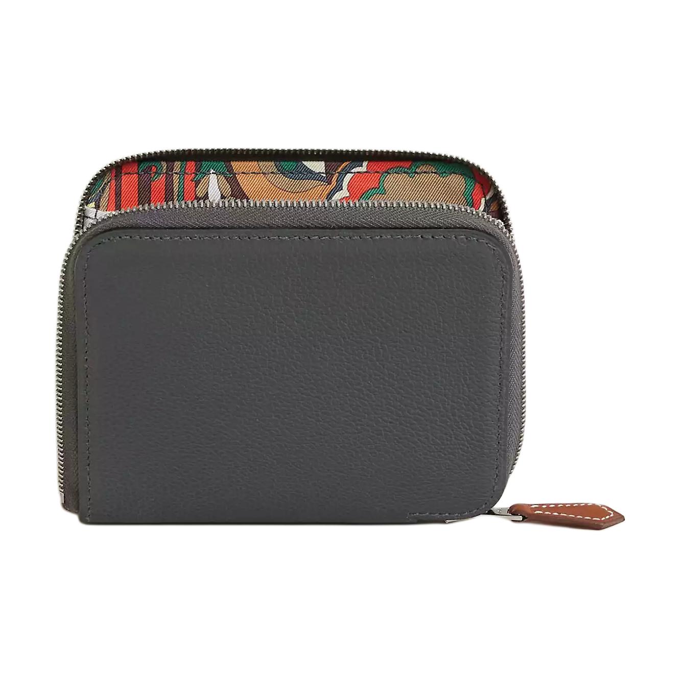 

Hermes Silk'In Evercolor Calfskin Wallet Women's Gray Mist Beige Marfa