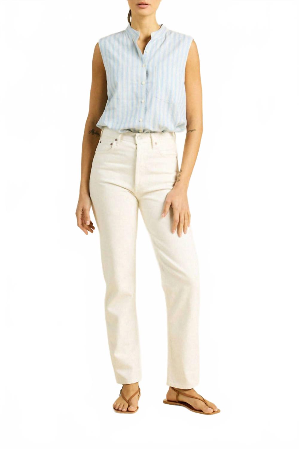 

TROVATA Рубашка без рукавов Eres в синюю полоску "Оксфорд"