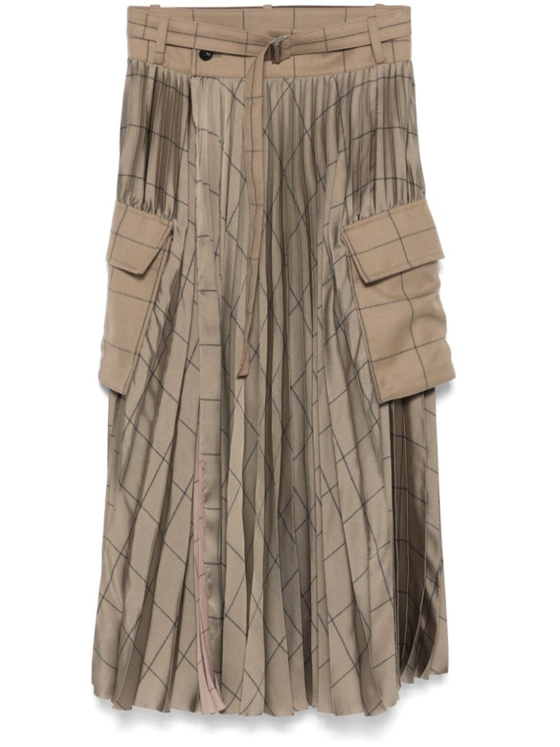 

Sacai юбка макси в клетку Windowpane, коричневый